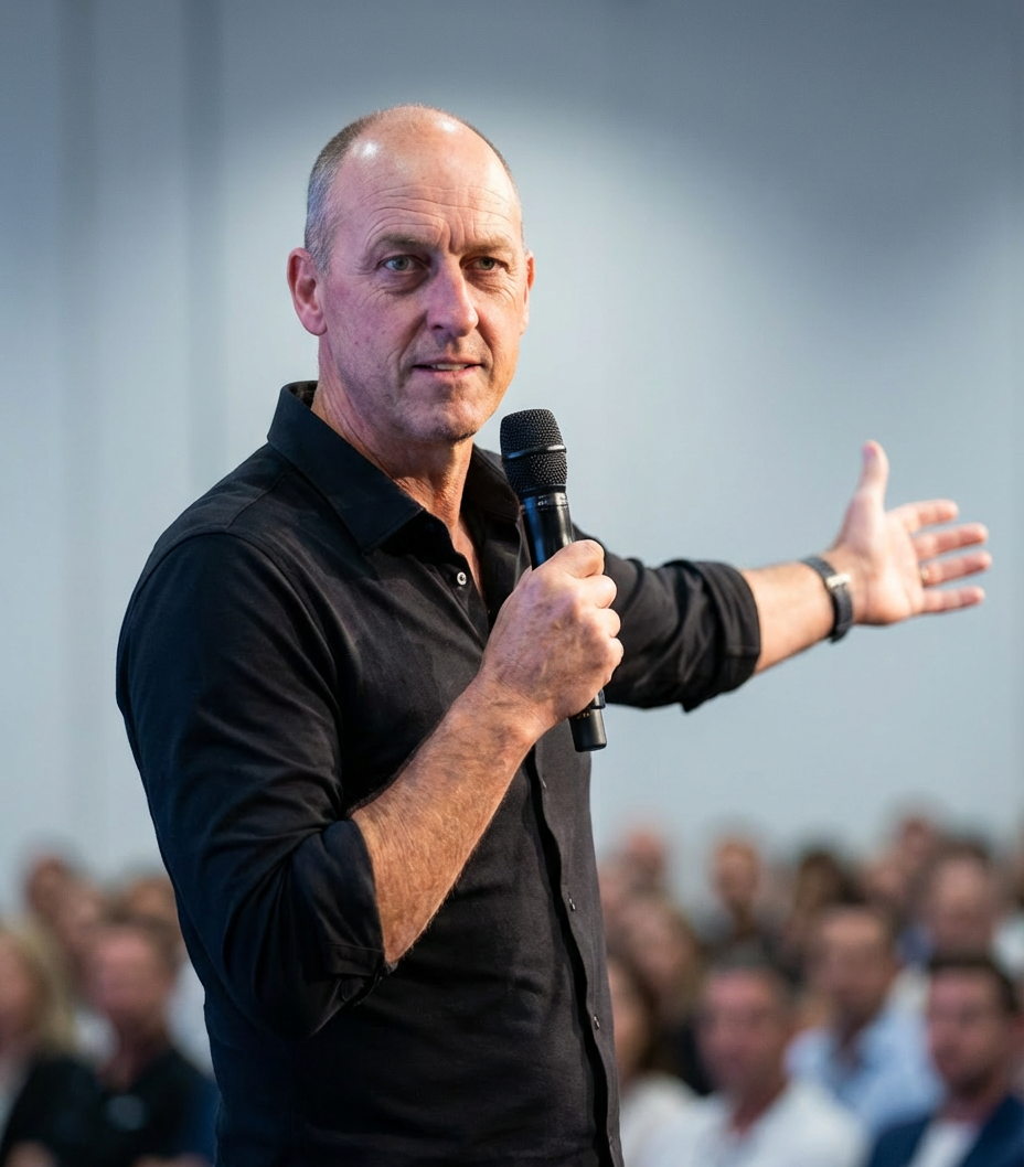 Matt Brady – Pressure Performance Speaker on stage